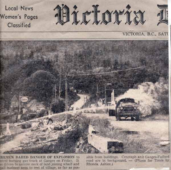 newspaper article on fuel truck fire