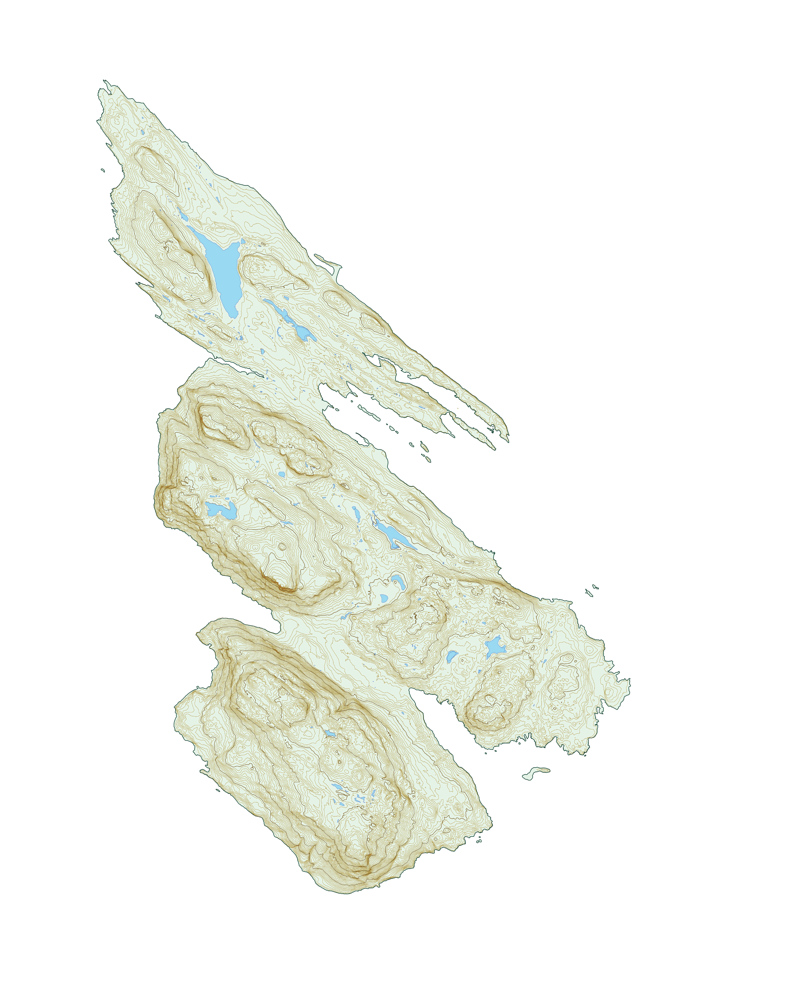 topographical map showing Indigenous place names on Saltspring Island